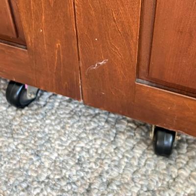 Asian Double Sided Rolling Dry Bar With Carved Design (LR-RG)