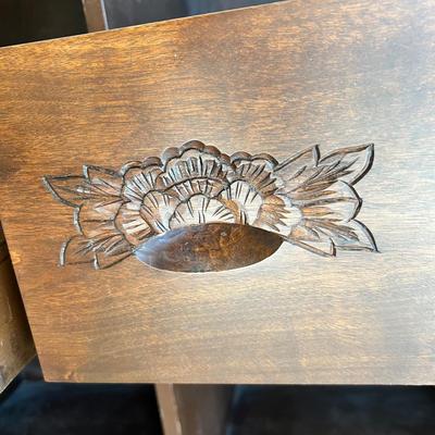 Asian Double Sided Rolling Dry Bar With Carved Design (LR-RG)