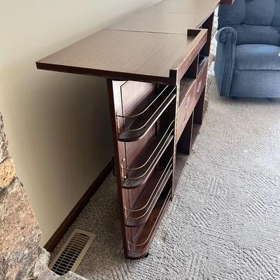 Asian Double Sided Rolling Dry Bar With Carved Design (LR-RG)