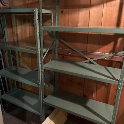 Two metal shelves