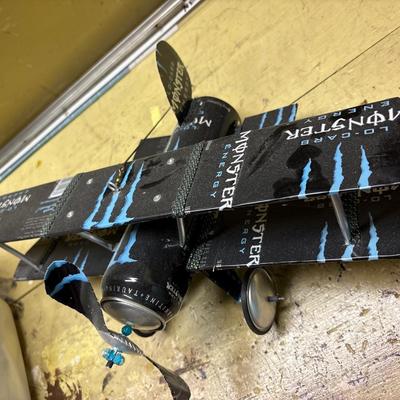 Homemade aluminum can airplane
