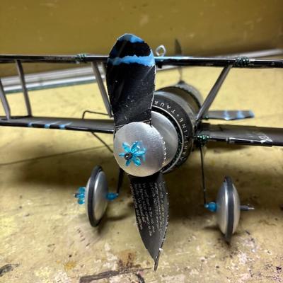 Homemade aluminum can airplane
