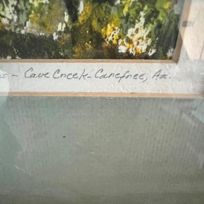 Ann Sproul Signed Watercolor in Rustic Frame - “Continental Mountains, Cave Creek” (LR-RG)