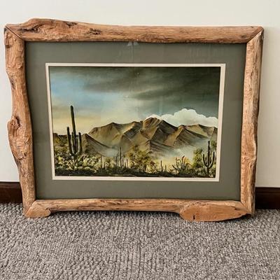Ann Sproul Signed Watercolor in Rustic Frame - “Continental Mountains, Cave Creek” (LR-RG)