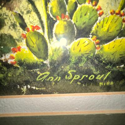 Ann Sproul Signed Watercolor in Rustic Frame - “Continental Mountains, Cave Creek” (LR-RG)