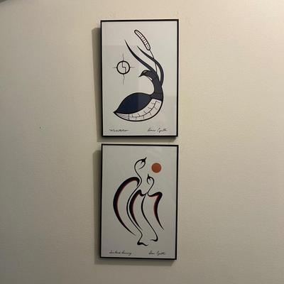 Doris Cyrette "Meditation" & “Two Birds Dancing” Outline Drawing (LR-RG)