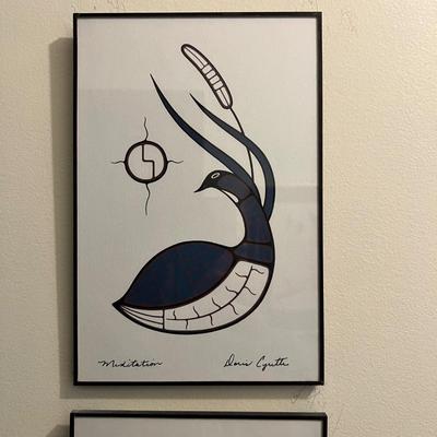 Doris Cyrette "Meditation" & “Two Birds Dancing” Outline Drawing (LR-RG)
