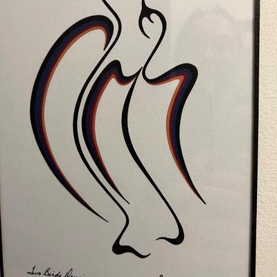 Doris Cyrette "Meditation" & “Two Birds Dancing” Outline Drawing (LR-RG)