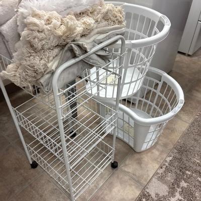 Laundry baskets and cart on wheels
