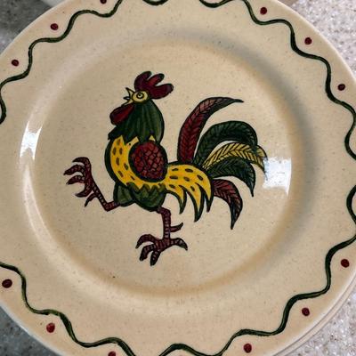 Vintage, California provincial poppy trail rooster plates