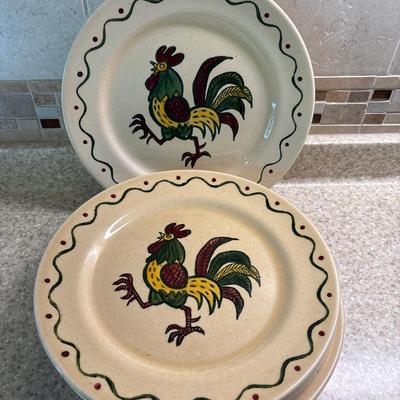 Vintage, California provincial poppy trail rooster plates