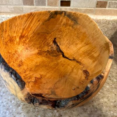 Wood bowl by Kurt Anderson plus salad bowl and serving set
