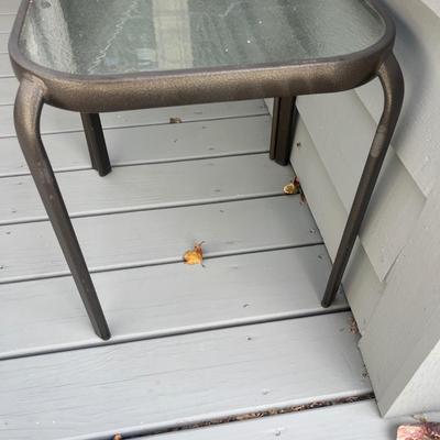 Four Metal Stacking Tables with Glass Tops (BD-MG)