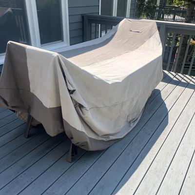 Glass Top Patio Table & Two Chairs (BD-MG)