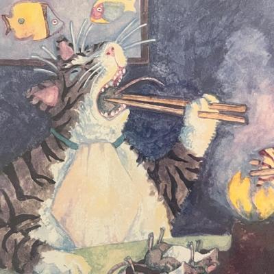 “Purr Purr Platter” Signed/Numbered Jonathan Heath Print (LR-RG)