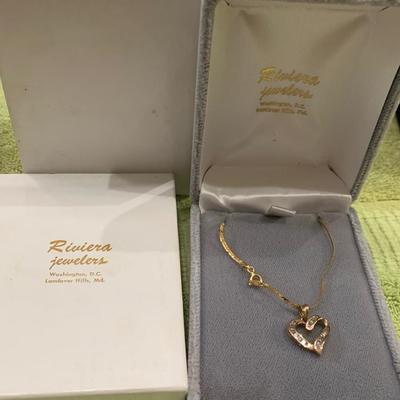 14k Gold 20” Necklace & Heart Pendant 4.1 grams