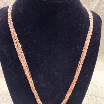 14k Multi Strand Yellow Gold 18” Necklace 6.2 grams