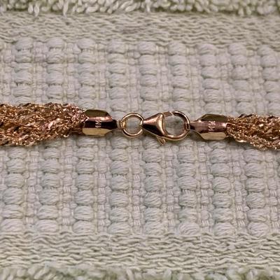14k Multi Strand Yellow Gold 18” Necklace 6.2 grams