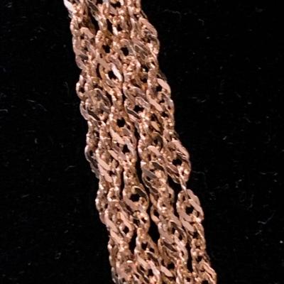14k Multi Strand Yellow Gold 18” Necklace 6.2 grams