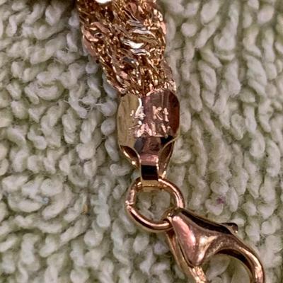 14k Multi Strand Yellow Gold 18” Necklace 6.2 grams