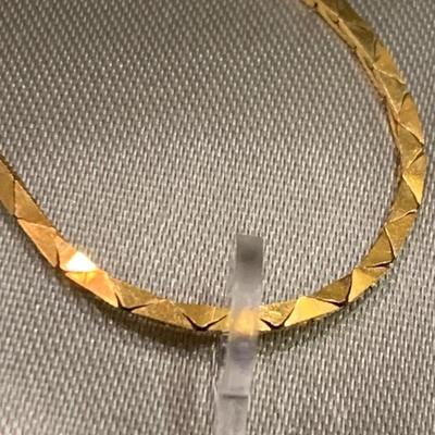 14k V Shape Gold / Diamonds 18” Necklace - 8.6 grams