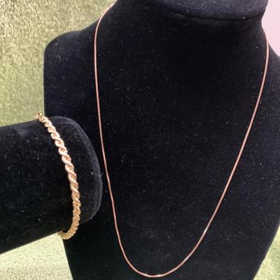 14k Yellow Gold Bracelet & Necklace