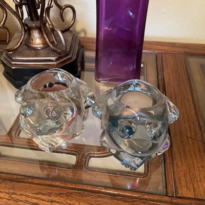 Zebra safari box with candles and glass frogs