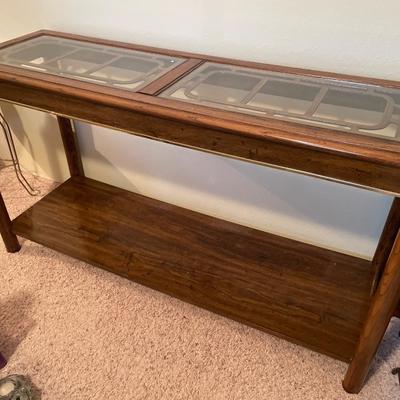 Glass top sofa table