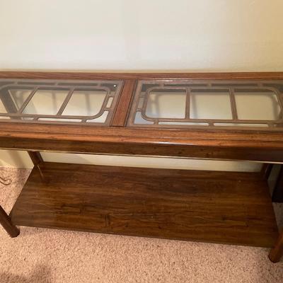 Glass top sofa table