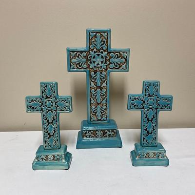 Blue Ceramic Crosses