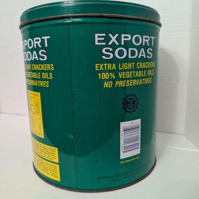 Vintage Royal Borinquen Export Sodas Extra Light Crackers Tin Can 20 oz Puerto Rico