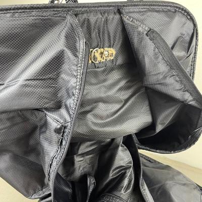 Leather Trim Leopard Print Garment Bag