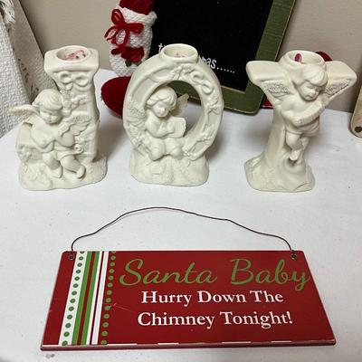Santa is coming to town, Joy candle holders, Mugs, wall decor.