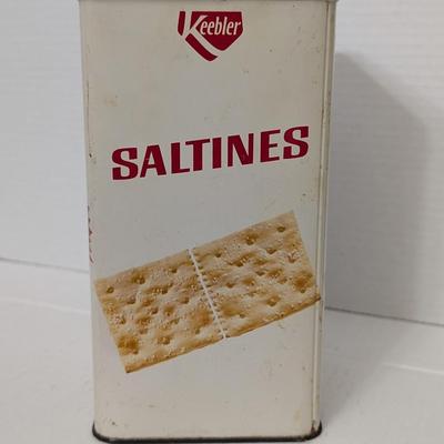 Vintage Keebler Zesta Saltines Tin 14 oz Twist ’n Crisp Retro Advertising Cracker Can