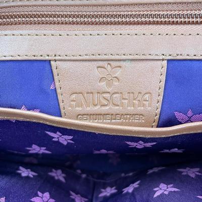 Anuschka Hand-painted Tooled Leather Butterfly Tote New