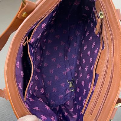 Anuschka Hand-painted Tooled Leather Butterfly Tote New