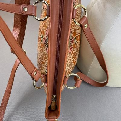 Anuschka Hand-painted Tooled Leather Butterfly Tote New