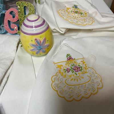 Easter grouping with square table cloth