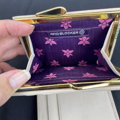 Anuschka Hand-painted Leather Wallet Cat