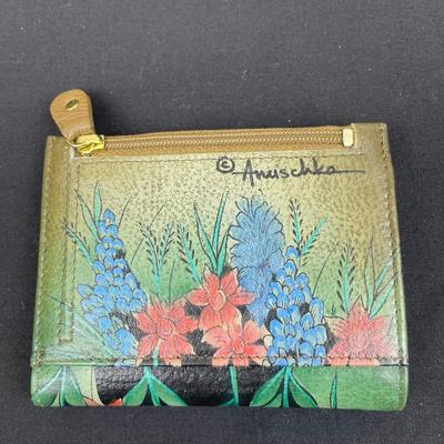 Anuschka Hand Painted Leather Wallet Horses