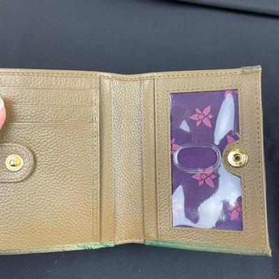 Anuschka Hand Painted Leather Wallet Horses