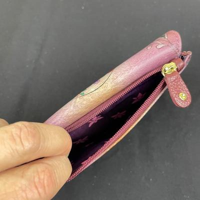 Anuschka Hand-Painted Leather Wallet Sugar Skull New