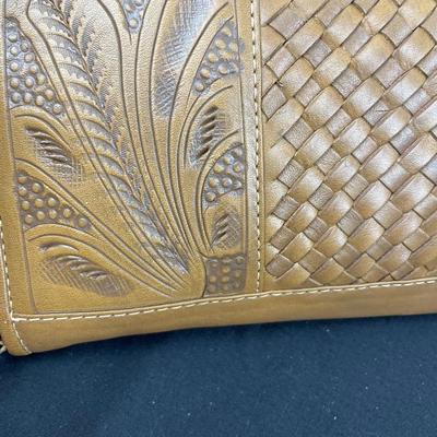 Labrado Tooled Leather Wallet with Wristlet Strap New!