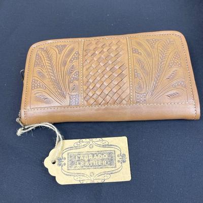 Labrado Tooled Leather Wallet with Wristlet Strap New!