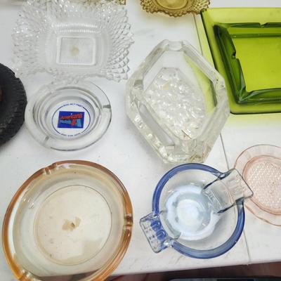 Vintage Glassware Collection Ashtrays