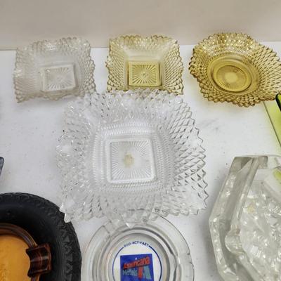 Vintage Glassware Collection Ashtrays