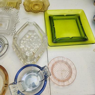 Vintage Glassware Collection Ashtrays