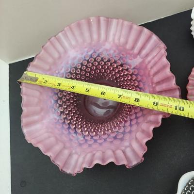 Vintage Fenton Hobnial Glassware Milk Glass Opalescent