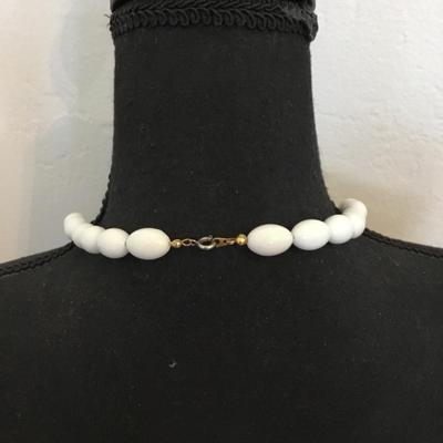 Vintage, white, chunky bead necklace