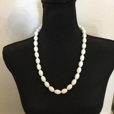 Vintage, white, chunky bead necklace